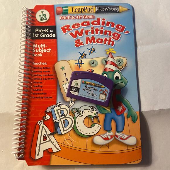 LeapFrog Leap Pad Book & Cartridge Pre K 1st Grade Reading Writing Math - Picture 1 of 12
